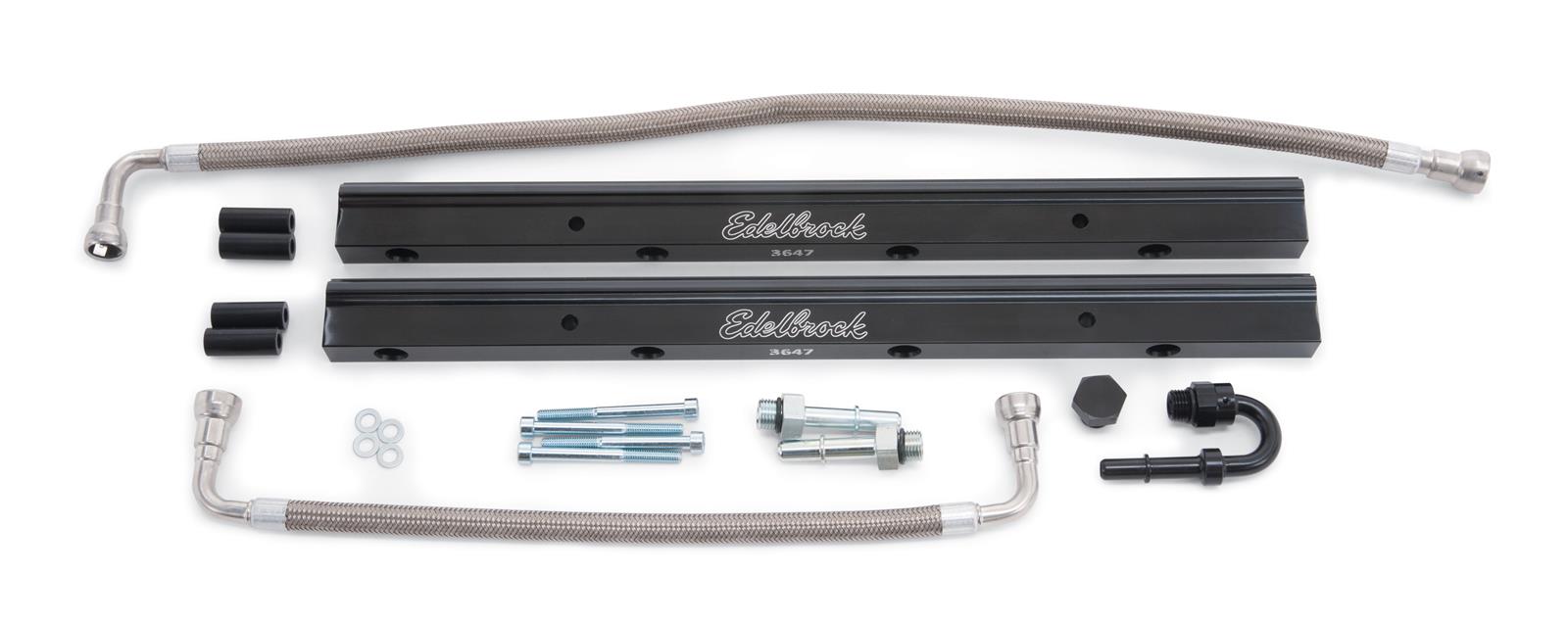 Edelbrock Black Anodized Fuel Rail Kit 05-up Mopar Gen3 Hemi - Click Image to Close